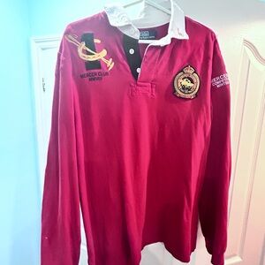 Men Ralph Lauren Rugby Polo shirt size XL MERCER CLUB limited edition Red